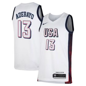 #13 Bam Adebayo White Men’s USA Basketball National Team 2024 Jersey