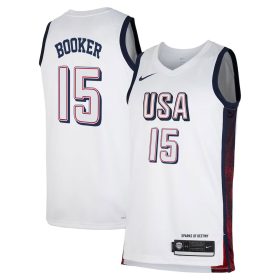 #15 Devin Booker White Men’s USA Basketball National Team 2024 Jersey