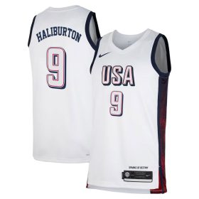 #9 Tyrese Haliburton White Men’s USA Basketball National Team 2024 Jersey