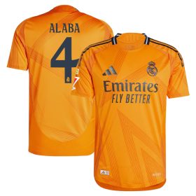 #4 David Alaba Real Madrid 2024/25 Away Sleeve Player Jersey – Orange