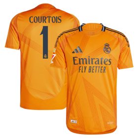 #1 Thibaut Courtois Real Madrid 2024/25 Away Sleeve Player Jersey – Orange