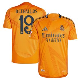 #19 Dani Ceballos Real Madrid 2024/25 Away Sleeve Player Jersey – Orange