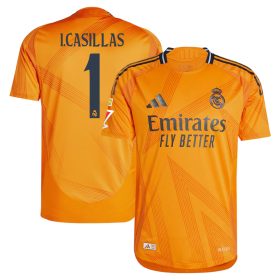 #1 Iker Casillas Real Madrid 2024/25 Away Sleeve Player Jersey – Orange