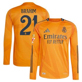 #21 Brahim Díaz Real Madrid 2024/25 Away Long Sleeve Player Jersey – Orange