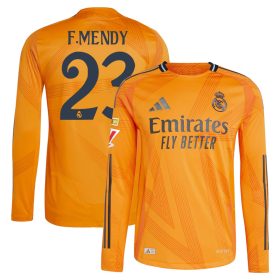 #23 Ferland Mendy Real Madrid 2024/25 Away Long Sleeve Player Jersey – Orange