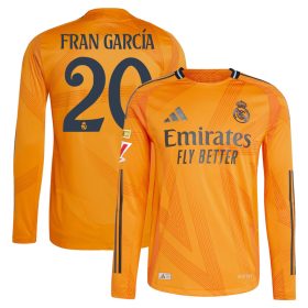 #20 Fran García Real Madrid 2024/25 Away Long Sleeve Player Jersey – Orange