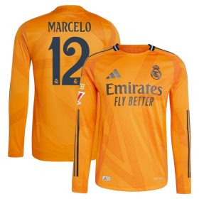 #12 Marcelo Vieira Real Madrid 2024/25 Away Long Sleeve Player Jersey – Orange