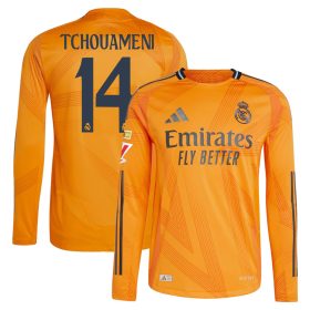 #14 Aurélien Tchouaméni Real Madrid 2024/25 Away Long Sleeve Player Jersey – Orange