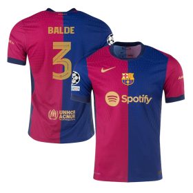 Alejandro Balde #3 Barcelona 2024/25 Home Champions League Jersey