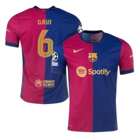 Gavi #6 Barcelona 2024/25 Home Champions League Jersey