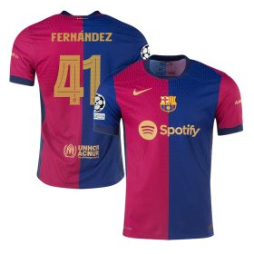 Guille Fernández #41 Barcelona 2024/25 Home Champions League Jersey