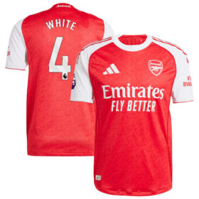 Ben White #4 Arsenal 2025/26 Home Player Jersey – Red