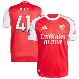 Declan Rice #41 Arsenal 2025/26 Home Player Jersey – Red
