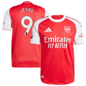 Gabriel Jesus #9 Arsenal 2025/26 Home Player Jersey – Red