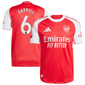 Gabriel Magalhães #6 Arsenal 2025/26 Home Player Jersey – Red