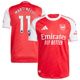 Gabriel Martinelli #11 Arsenal 2025/26 Home Player Jersey – Red