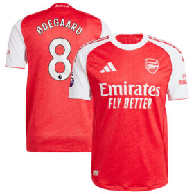 Martin Ødegaard #8 Arsenal 2025/26 Home Player Jersey – Red