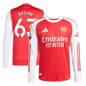 Michal Rosiak #63 Arsenal 2025/26 Home Long Sleeve Player Jersey – Red