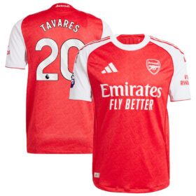 Nuno Tavares #20 Arsenal 2025/26 Home Player Jersey – Red