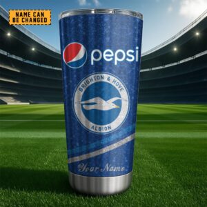 Merchspirit Brighton & Hove Albion EPL Mix Pepsi Blue Tumbler Personalized New Style Gift For Fan