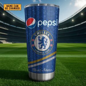 Merchspirit Chelsea EPL Mix Pepsi Blue Tumbler Personalized New Style Gift For Fan