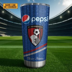 Merchspirit AFC Bournemouth EPL Mix Pepsi Blue Tumbler Personalized New Style Gift For Fan