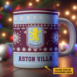 Merchspirit Aston Villa EPL Christmas Ceramic Mug Personalized New Style Gift For Fan