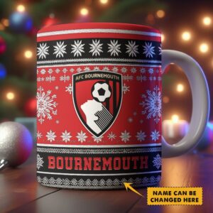 Merchspirit AFC Bournemouth EPL Christmas Ceramic Mug Personalized New Style Gift For Fan