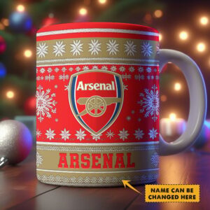 Merchspirit Arsenal EPL Christmas Ceramic Mug Personalized New Style Gift For Fan